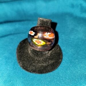 NEW Elegant Floral Murano Glass Ring